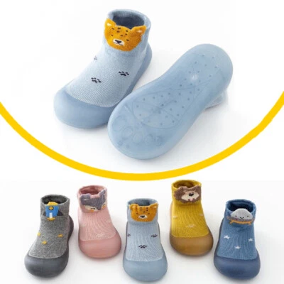 Newborn Girls Sneakers Kids Boys Soft Sole Socks Non Slip Flats Walking Shoes - Image 1 of 4