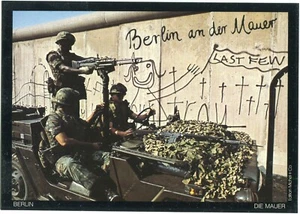 AK BERLIN Mauer Amerikaner/GIs Soldaten im Jeep MG 70er Ja. - Picture 1 of 1