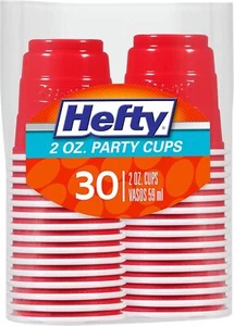 Hefty Mini Disposable Plastic Cups 2oz Red 30ct x10 – 300 Total - Picture 1 of 4