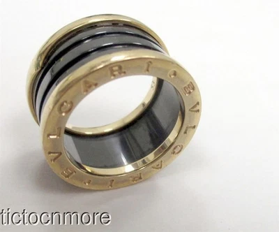 ANILLO BULGARI ORO ROSA 18K BVLGARI B.zero1 oro .750 cerámica negra talla 53 ¡BONITO!! Foto 1 de 4