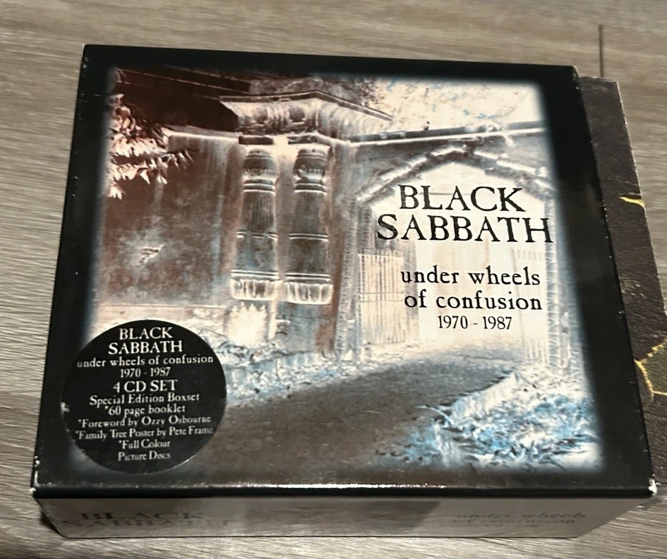 BLACK SABBATH -Wheels of Confusion: 1970-1987 - бокс-сет из 4 компакт-дисков лот + плакат Ozzy - Изображение 1 из 4