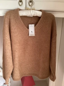 Ladies V Neck Camel Colour Jumper Size 8 /10 Tu New - Picture 1 of 2