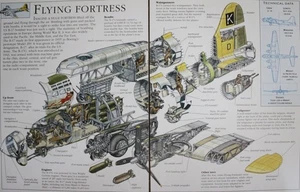 Boeing B-17 B17 Fliegende Festung Flugzeug Bild Detail Blatt Wandbild Vintage Dekor - Bild 1 von 1