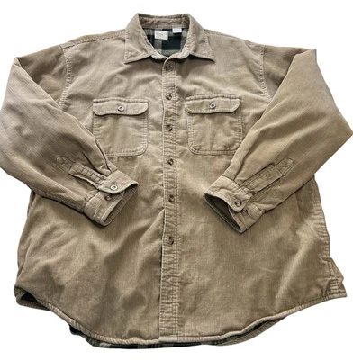 ARROW Vintage Shacket Men's XL Tan Corduroy Heavy Flannel Lined Shirt Jacket - Image 1 of 4