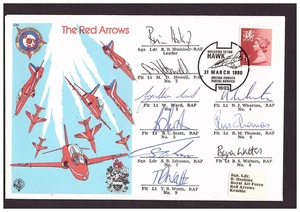 Red Arrows 1980 handsigniert geflogen RAF British Forces Postal Service Cover C62. - Bild 1 von 2