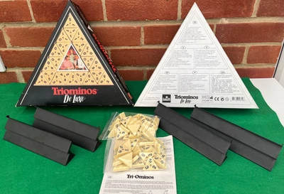 Vintage Goliath Triominos DeLuxe Triangular Game 1980s centre pin heavy Dominoes - Image 1 of 4