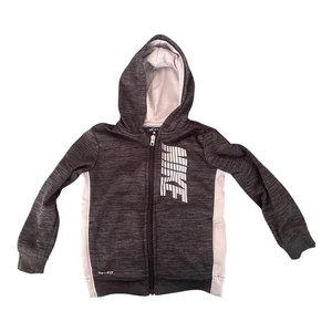 Nike Dri-Fit Boys Zip-Up Hooded Jacket Size 4T (3-4 Yrs) Gray/Black - Picture 1 of 3
