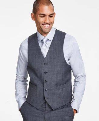 Michael Kors Mens Classic fit Button-Up Suit Vest XL Grey Stretch - Image 1 of 2