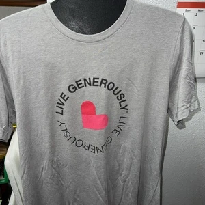 2024 Live Generously T-Shirt Thrivent Men's Medium Grey Gray NWOT Womens Bella - Picture 1 of 4