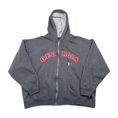Sudadera con capucha holgada vintage STARTER Georgia Bulldogs para hombre 2XL gris bordada deletreada Foto 1 de 4