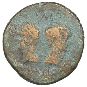 Monnaie romaine - AUGUSTE et AGRIPPA - Dupondius de Nîmes - cuivre - RIC.158 - Imagen 1 de 2