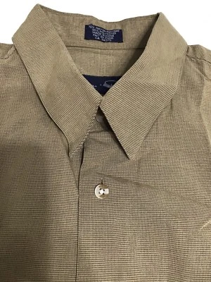 Oscar Dela Renta Brown Botton Down Man Longsleeve Polo Shirt Size Large - Image 1 of 4