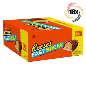 Full Box 18x Packs Reese's Fast Break Chocolate Peanut Butter King Candy | 3.5oz - Picture 1 of 2