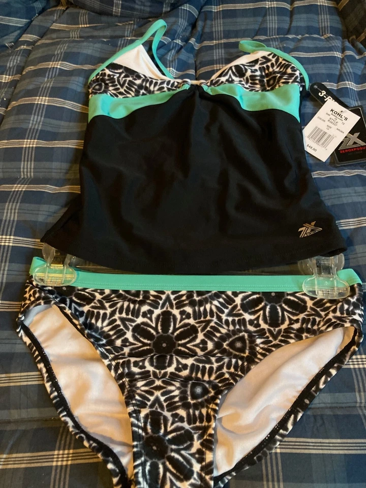 JUEGO TAKINI ZEROXPOSURE NIÑA 2 PIEZAS NUEVO CON ETIQUETAS talla 12 NEGRO VERDE CEBRA PRNT VENTA AL POR MENOR $48 Foto 1 de 4