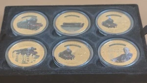 Flying Scotsman Gold Plated Commemorative Coin Set - 2012 - Set of 6 - In Tray - Picture 1 of 9