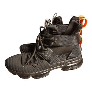 Vitike Kids Sports Shoe Sz 8.5 Black w/orange Accent High-top Lace-up Non Slip 