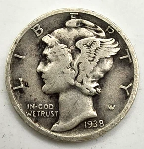 1938 S Mercury Dime XF/AU You Grade it! 90% Silver Type Coin Free ship! EF - Picture 1 of 4