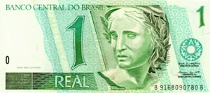 Brazil 1 Real 1997 XF Series B9168 P-243Ae Banknote Prefix B Paper Money - Picture 1 of 2