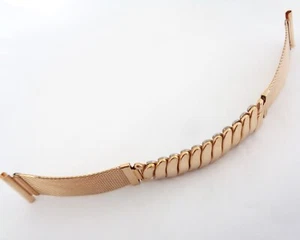 Vintage 20 mm Edelstahl New Old Stock vergoldet Mesh Expand Uhrenarmband - Bild 1 von 8