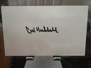 Carl Hubbell Autographed 3x5 Index Card Giants HOF  - Picture 1 of 1