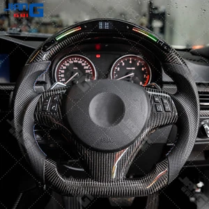 Carbon Fiber Steering Wheel Fit BMW E90 E91 E92 E93 328i with CF Trim 2005-2013 - Picture 1 of 13