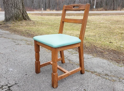 A Brandt Ranch Oak Side Chair No. 2841-1/2 Western Style Desk Kitchen  1950s Cover
