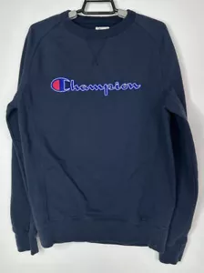 Champion Sweatshirt Men's Medium Crew Neck Long Sleeve Athleisure Pullover Blue - Picture 1 of 7