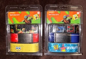 Nickelodeon Kidd Belt 3-Pack ~ 3 Belts 1 Buckle TMNT Ninja Turtles Spongebob - Picture 1 of 5