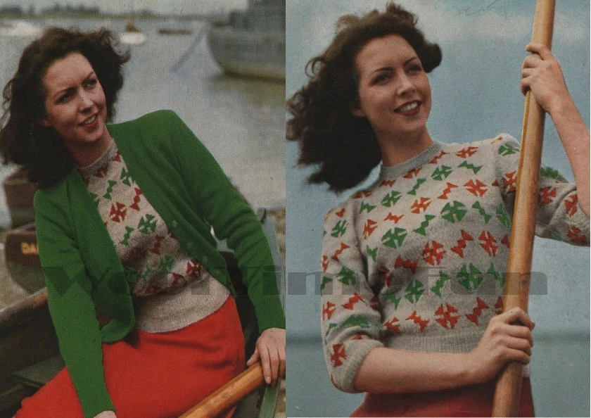 Knitting Pattern Lady's Vintage 1940s Twin Set. Cardigan & Sweater. 36 Inch Bust - Image 1 of 1