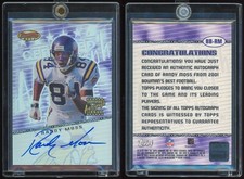 Randy Moss Autograph 2001 Bowman's Best Refractor Certified Auto On-Card
