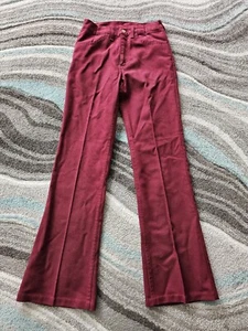 Vintage 70s Levi's Sta Prest Bootcut Pants Womens 24 X 29 Red - Picture 1 of 10