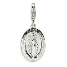 Miraculous Medal Charm .925 Sterling Silver Click On Amore La Vita