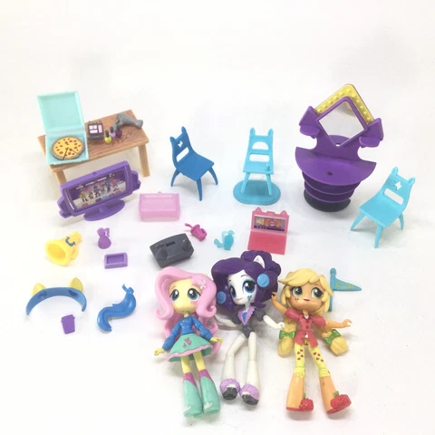 MLP Equestria Girls Minis Fluttershy Apple Jack Rarity Slumber Party Accessories Cover