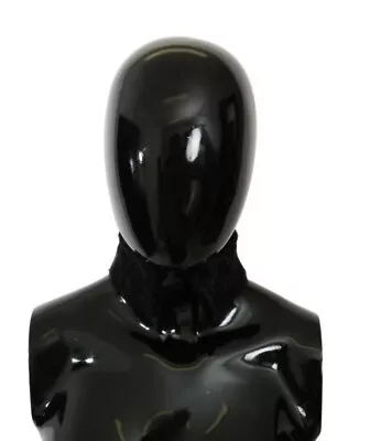 Dolce & Gabbana Écharpe Peau D'Agneau Noir Fourrure Col Drapé Taille Unique - Photo 1/4