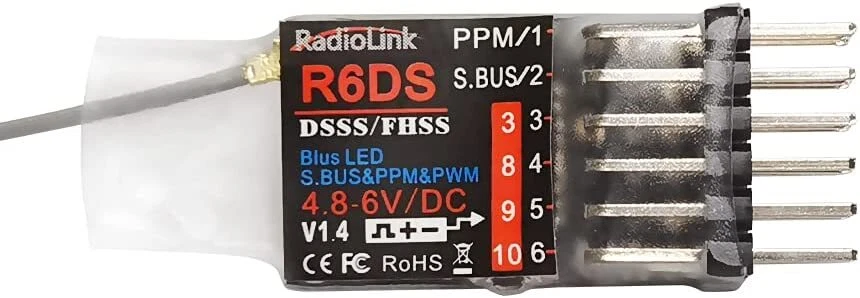 RadioLink R6DS 10-ch 2.4ghz DSSS & FHSS Receiver