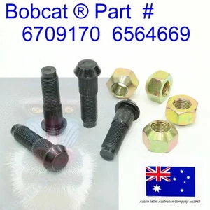 fits Bobcat 4x Wheel Lug Nuts 4x Splined Stud Bolts 6564669 6709170 743 751 753 - Bild 1 von 7