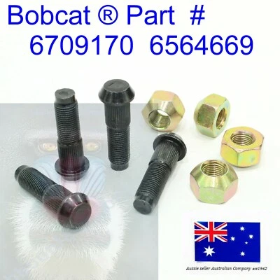 fits Bobcat 4x Wheel Lug Nuts 4x Splined Stud Bolts 6564669 6709170 743 751 753 - Image 1 of 4