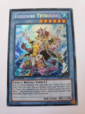 Yugioh - EVIGISHKI TETROGRE HA06-EN018 -  1st Edition - Secret Rare Holo - NMT - Image 1 of 2