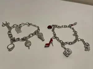 Bracciali con ciondolo in metallo argento Swarovski cigno punzonato 10 ciondoli - Foto 1 di 6