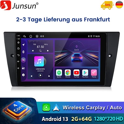 9" Android 13 Autoradio Carplay Für BMW E90 E91 GPS NAVI WIFI BT DAB+ SWC 2+64GB - Bild 1 von 4