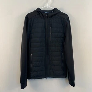 Sudadera Ben Sherman Para Hombres Mediana Negra Manga Larga Cremallera Abombada Bolsillos con Capucha - Imagen 1 de 10