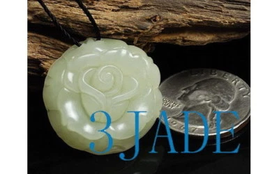Colgante/collar colgante flor rosa jade nefrita blanca natural jade hetiano Foto 1 de 4
