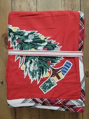 Pottery Barn Kids Holiday Collection Jolly Santa Tablecloth 70" X 90" Christmas - Image 1 of 2