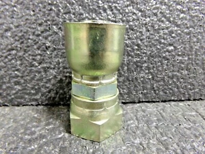 EATON AEROQUIP FJ3114-1212S Straight Crimpable Hydraulic Fitting, Carbon Steel, - Picture 1 of 6