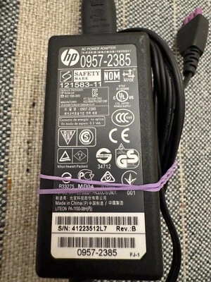 Adaptador de CA HP Deskjet 1010 1510 1512 1518 2540 2542 2544 2620 impresora Foto 1 de 4