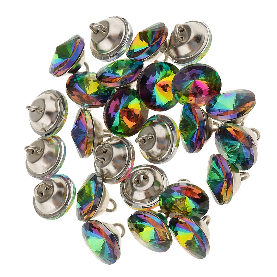 25x Colorful Crystal Upholstery Buttons Sewing Shank Button for Sofa DIY Decor - Image 1 of 1
