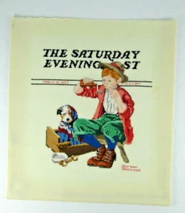 VTG Norman Rockwell Needlework Cross Stitch the Saturday Evening Post Sick Puppy - Picture 1 of 14