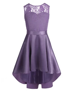 US Kids Girls Chiffon Flower Dress Sequins Lace Prom Party Gowns Wedding Dresses - Picture 1 of 77