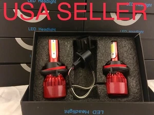 H13 9008 LED Headlight Bulbs Kit 4 Chevy Cruz Hid 6k High Low Dual Beam Bulb New - Picture 1 of 10