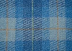 Genuine Harris Tweed Remnant - Light Blue Check - Picture 1 of 1